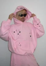 Stitch Wings Pullover Hoodie Baby Pink (Detachable Wings)-3
