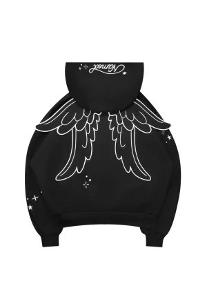 Stitch Wings ZIP Hoodie Black (Detachable Wings)-1
