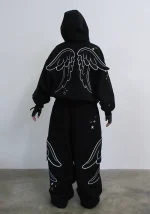 Stitch Wings ZIP Hoodie Black (Detachable Wings)-2