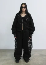 Stitch Wings ZIP Hoodie Black (Detachable Wings)-3