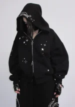 Stitch Wings ZIP Hoodie Black (Detachable Wings)-4