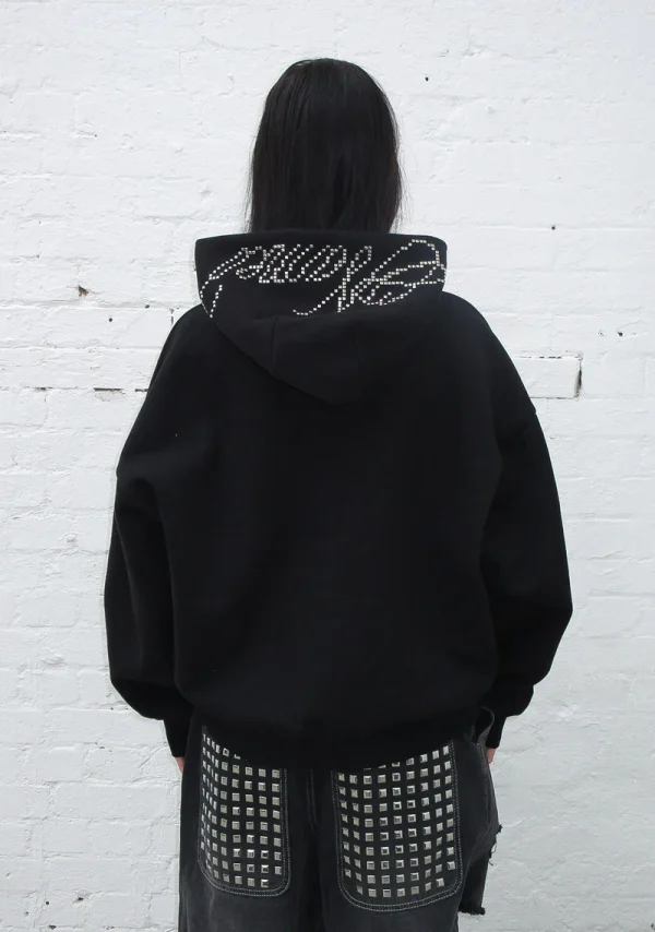 Strangers Studded Silhouette Pullover Hoodie Black-3