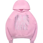 Tag Me Rhinestone Pullover Hoodie Baby Pink