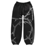 Thorn Rhinestone Sweatpants Black