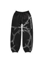 Thorn Rhinestone Sweatpants Black