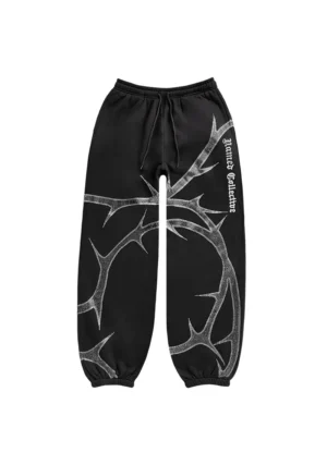 Thorn Rhinestone Sweatpants Black