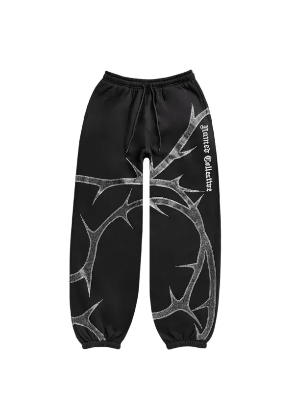 Thorn Rhinestone Sweatpants Black