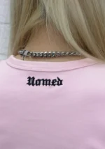 Try Again L8R Rhinestone Baby Tee Baby Pink-2