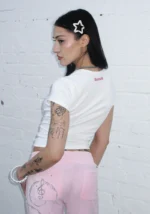 Try Again L8r Rhinestone Baby Tee White-4