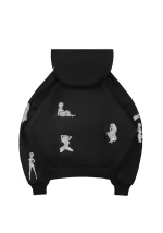 Unrealistic Ideals Rhinestone ZIP Hoodie Black-6