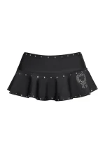 Vendetta Studded Micro Swim Skirt Black