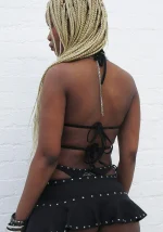 Vendetta Studded Micro Swim Skirt Black-2