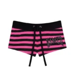Vice Rhinestone Micro Shorts Hot Pink Stripe