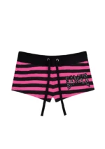 Vice Rhinestone Micro Shorts Hot Pink Stripe