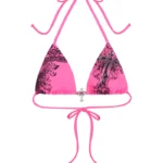 Vice Rhinestone Triangle Bikini Top Hot Pink