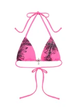 Vice Rhinestone Triangle Bikini Top Hot Pink
