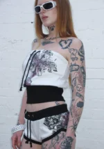 Vice Rhinestone Tube Top White-3