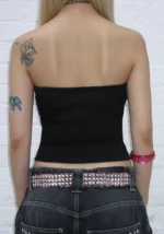 Vortex Rhinestone Tube Top Black-3