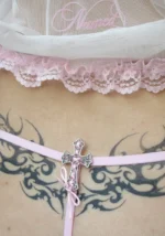 Whisper Charm Mesh G-string White-4