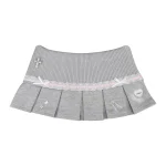 Whisper Pleated Mini Skirt Grey Marl