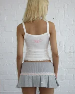 Whisper Pleated Mini Skirt Grey Marl-3