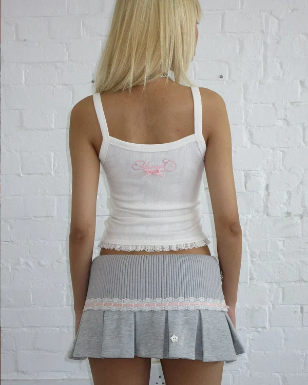 Whisper Pleated Mini Skirt Grey Marl-3