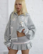 Whisper Pleated Mini Skirt Grey Marl-4