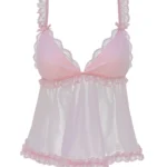 Whisper Sheer Mesh Cami Top Baby Pink