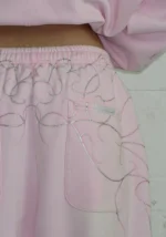 Allure 3d Chrome Crop ZIP Tracksuit Washed Baby Pink-4