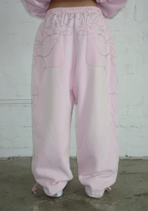 Allure 3d Chrome Sweatpants Washed Baby Pink-1