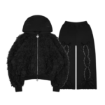 Bad Romance Lace Ruffle ZIP Tracksuit Black