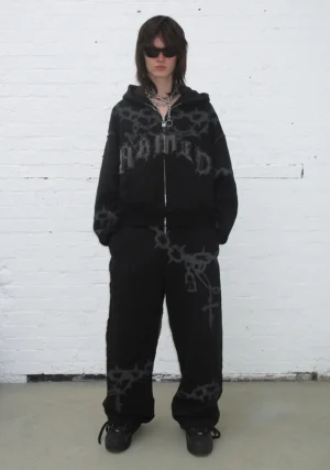 Chains Oversized Sweatpants Black-1