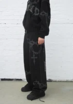 Chains Oversized Sweatpants Black-4