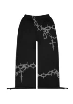 Chains Oversized Sweatpants Black-5