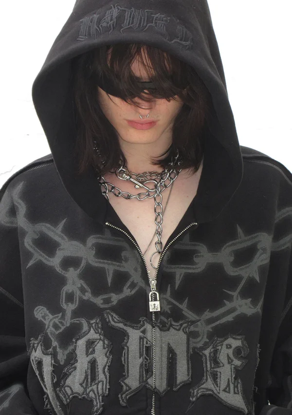 Chains ZIP Tracksuit Black-4