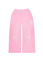 Confessions Embroidered Oversized Sweatpants Baby Pink