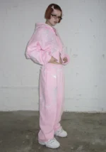 Confessions Embroidered Oversized Sweatpants Baby Pink-3