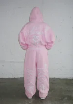 Confessions Embroidered Oversized Sweatpants Baby Pink-4