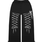 Confessions Rhinestone Oversized Sweatpants Black