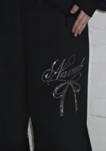 Confessions Rhinestone Oversized Sweatpants Black-4