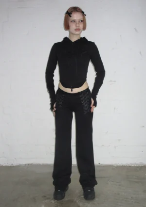 Confessions Ribbon Sculpt Stretch ZIP Tracksuit Black-1