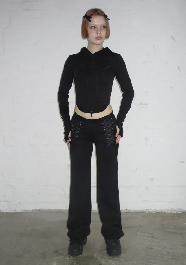 Confessions Ribbon Sculpt Stretch ZIP Tracksuit Black-1