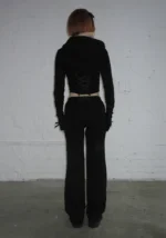 Confessions Ribbon Sculpt Stretch ZIP Tracksuit Black-4