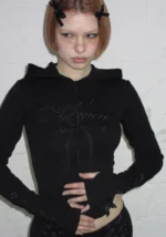 Confessions Ribbon Sculpt Stretch ZIP Tracksuit Black-5
