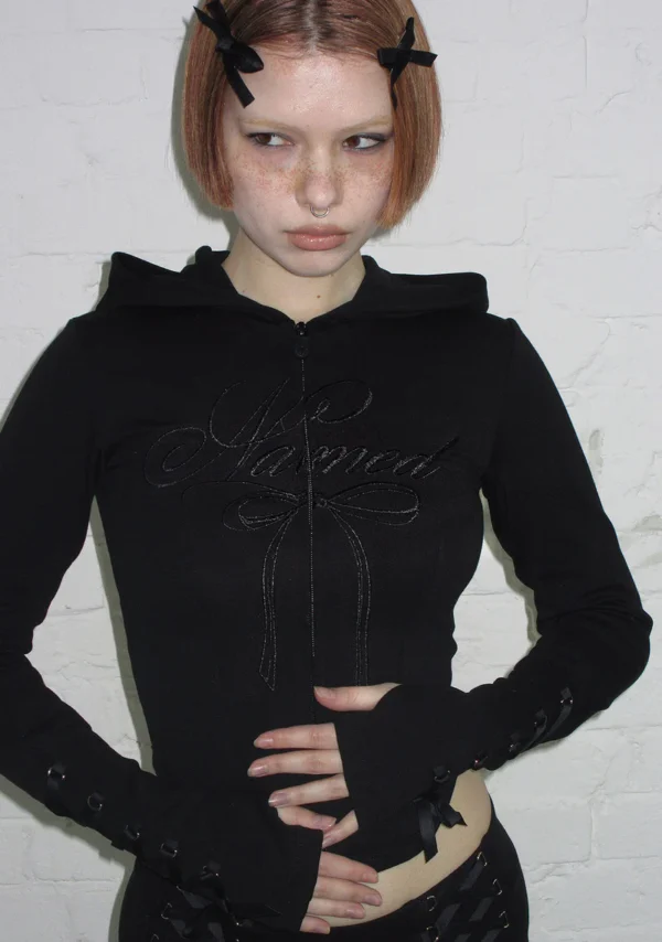 Confessions Ribbon Sculpt Stretch ZIP Tracksuit Black-5