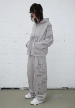 Crash Rhinestone Oversized Sweatpants Smoke Grey-2