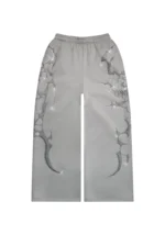 Crash Rhinestone Oversized Sweatpants Smoke Grey
