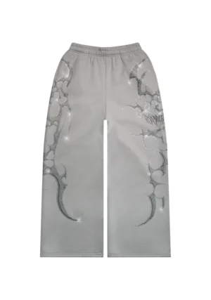 Crash Rhinestone Oversized Sweatpants Smoke Grey