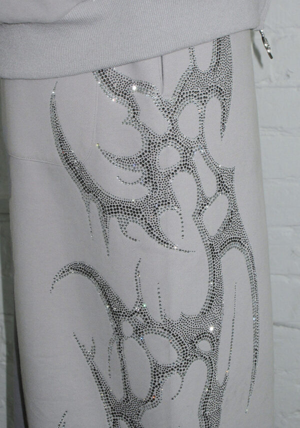 Crash Rhinestone Oversized Sweatpants Smoke Grey-5