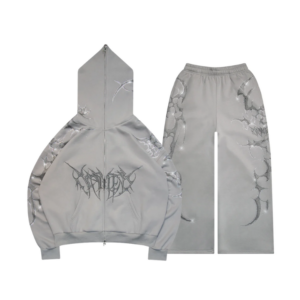 Crash Rhinestone ZIP Tracksuit Smoke Grey
